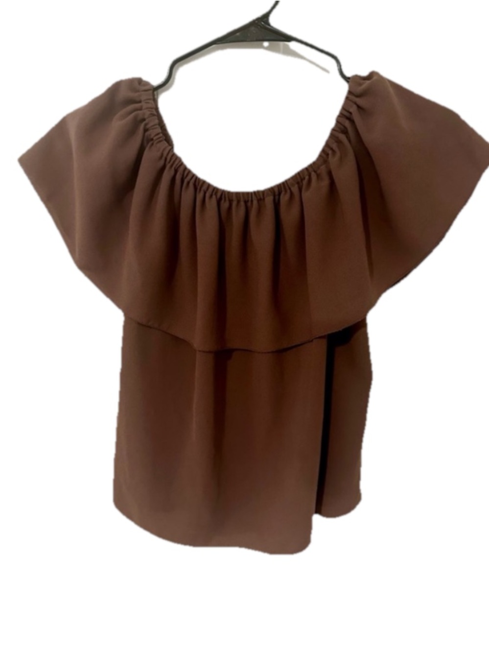 Wilfred Brown Off-Shoulder Ruffle Blouse